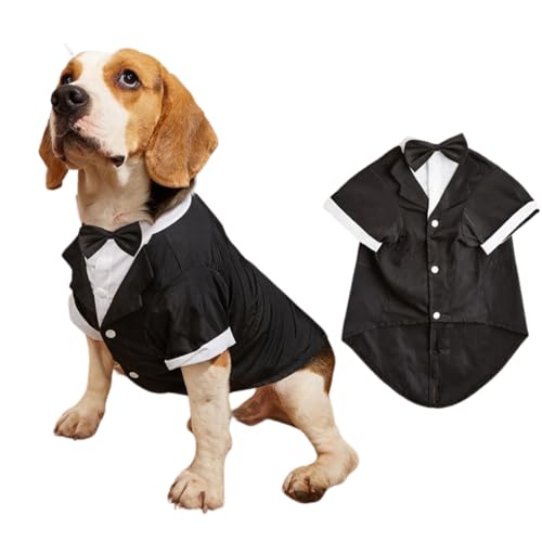 Smokinganzug für Hunde mit Schleife, formelle Kleidung, Hochzeitsparty-Hemd mit Traktionsloch, Katzen-/Hunde-Festival-Kostüm, Mantel, Prinz, Gentleman, Kleidung für kleine, mittelgroße Hunde, Größe Smokinganzug für Hunde mit Schleife, formelle Kleidung, Hochzeitsparty-Hemd mit Traktionsloch, Katzen-/Hunde-Festival-Kostüm, Mantel, Prinz, Gentleman, Kleidung für kleine, mittelgroße Hunde, Größe von MeiAOBest