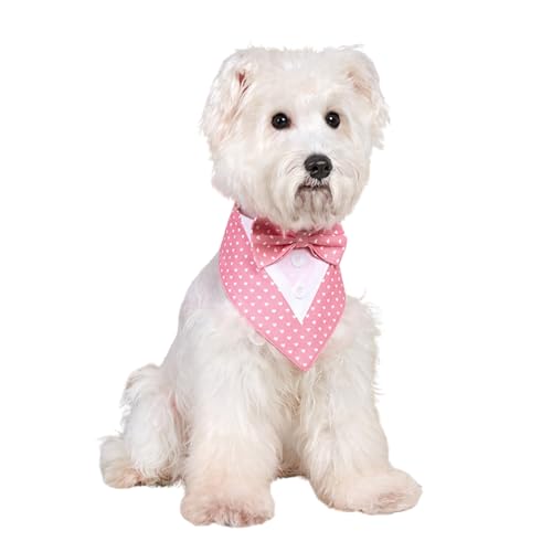 Smokinghalstuch, formelles Hundehalstuch, Halsband mit Schleife, verstellbar, für Geburtstagsparty, Kostüm, Gitter, Liebes-Lätzchen, Schal für Katzen, Welpen, kleine, mittelgroße Hunde, Größe S (Rosa) Smokinghalstuch, formelles Hundehalstuch, Halsband mit Schleife, verstellbar, für Geburtstagsparty, Kostüm, Gitter, Liebes-Lätzchen, Schal für Katzen, Welpen, kleine, mittelgroße Hunde, Größe S (Rosa) von MeiAOBest