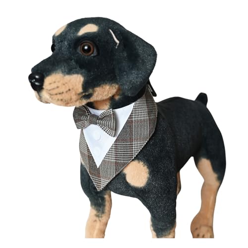 Smokinghalstuch, formelles Hundehalstuch, Halsband mit Schleife, verstellbar, für Geburtstagsparty, Kostüm, Gitter, Liebes-Lätzchen, Schal für Katzen, Welpen, kleine, mittelgroße Hunde, Größe XS von MeiAOBest