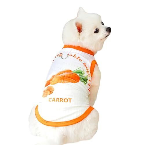 Sommerweste für Hunde, atmungsaktiv, kühl, mit Gemüseaufdruck, Größe XS - 8XL, ärmellos, Größe S (Weiß) von MeiAOBest
