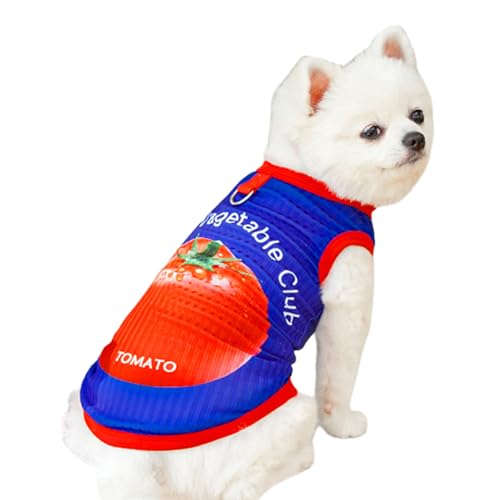 Sommerweste für Hunde, atmungsaktiv, kühl, mit Gemüseaufdruck, Größe XS-8XL, ärmellos, Größe XXL (blau) von MeiAOBest