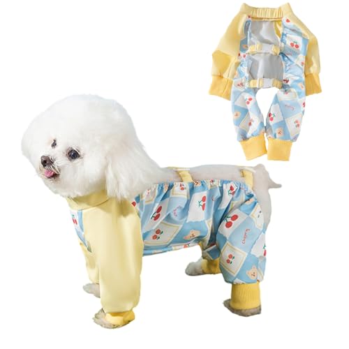 Staubhose für Hunde, vierbeinig, wasserdicht, schmutzabweisend, Bauchschutz, Einteiler für den Außenbereich, für kleine, mittelgroße und große Hunde, Größe XXL (Gelb) von MeiAOBest