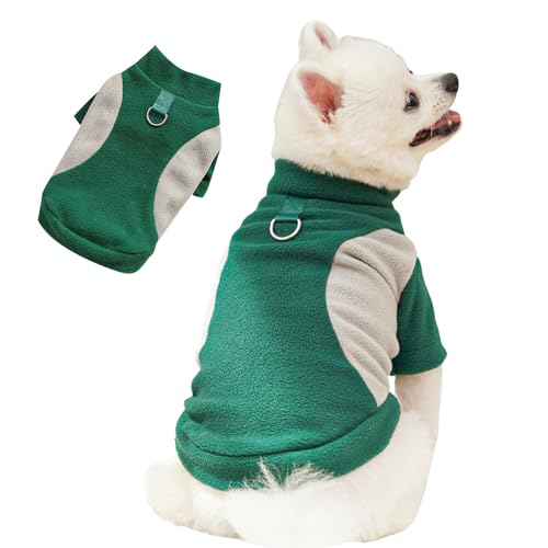 Warme Winterjacke für Haustiere, 2 Beine, kaltes Wetter, Farbblock-Weste, dehnbar, für Katzen, Hunde, Herbst, Winter, Pullover für kleine, mittelgroße und große Hunde, Größe 3XL (Grün) von MeiAOBest