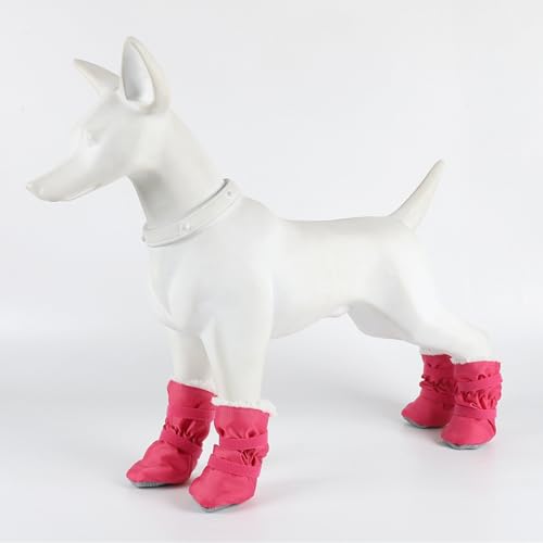 Warme Winterschuhe für Hunde, mit Einlegesohlen, wasserdicht, rutschfest, Baumwolle, Pfotenschutz, weich, langlebig, für Welpen, kleine, mittelgroße Hunde, 4 Stück Warme Winterschuhe für Hunde, mit Einlegesohlen, wasserdicht, rutschfest, Baumwolle, Pfotenschutz, weich, langlebig, für Welpen, kleine, mittelgroße Hunde, 4 Stück von MeiAOBest