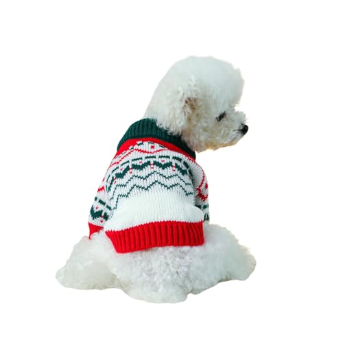 Weihnachtspullover für kleine Hunde, für kaltes Wetter, Katzen-/Hundepullover, niedliches Haustierkostüm für Welpen, kleine, mittelgroße Hunde, Größe M (Weihnachten) von MeiAOBest