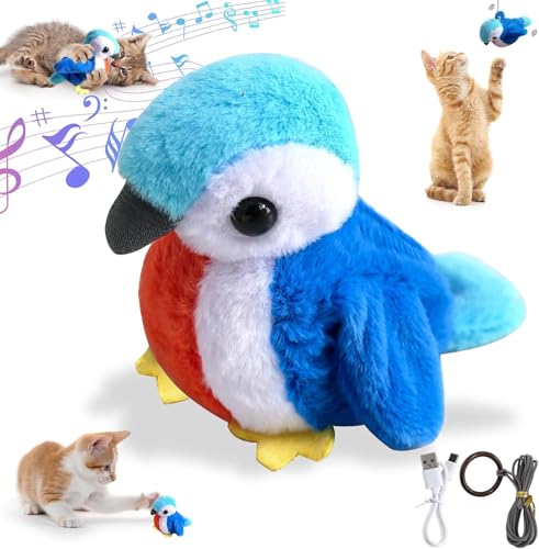 MeiXtrude Katzenspielzeug flattert Vögel mit lebensechten Zwitschergeräuschen, wiederaufladbares berührungsaktiviertes Katzenspielzeug MeiXtrude Katzenspielzeug flattert Vögel mit lebensechten Zwitschergeräuschen, wiederaufladbares berührungsaktiviertes Katzenspielzeug von MeiXtrude