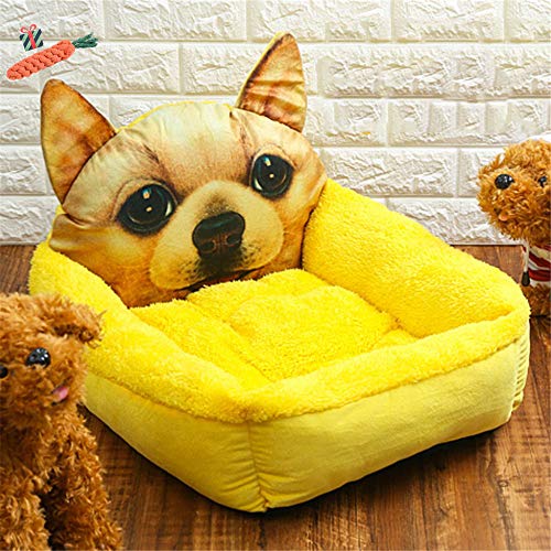 Mateju Hundebett für Katzen und Hunde mit Plüsch, Deluxe Rund in Doughnut-Form Hundesofa Hundematte weichem rutschfest Katzenbett (Large,Hiromi) von Meiju