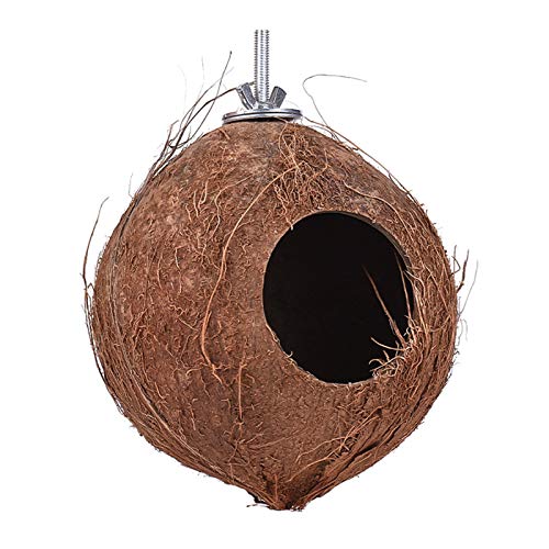 Meijunter Haustier Papagei Wellensittich Sittich Nymphensittich Nesting Cave Hut Natürliche Kokosnuss Schale Vogelhaus Käfig von Junsi