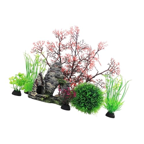 Meiliyizu Aquarien, künstliche Korallen, Gras, 7 Stück, Aquarien, Pflanzen und Höhlen, Felsen für sichere Unterwasserlandschaft, Dekorationen, Aquarien Meiliyizu Aquarien, künstliche Korallen, Gras, 7 Stück, Aquarien, Pflanzen und Höhlen, Felsen für sichere Unterwasserlandschaft, Dekorationen, Aquarien von Meiliyizu