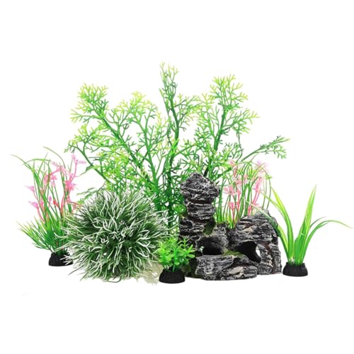 Meiliyizu Aquarien, künstliche Korallen, Gras, 7 Stück, Aquarien, Pflanzen und Höhlen, Felsen für sichere Unterwasserlandschaft, Dekorationen, Aquarien Meiliyizu Aquarien, künstliche Korallen, Gras, 7 Stück, Aquarien, Pflanzen und Höhlen, Felsen für sichere Unterwasserlandschaft, Dekorationen, Aquarien von Meiliyizu