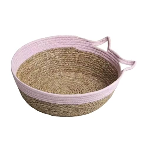 Meiliyizu Katzenstrohhaus, Katzenhaus für den Innenbereich, Strohseil, Katzenkratzbaum, Ruhehaus, Versteckkorb für Katze, Schlaf, Bulrush Haustierbett, Hundenest, Rosa, L Meiliyizu Katzenstrohhaus, Katzenhaus für den Innenbereich, Strohseil, Katzenkratzbaum, Ruhehaus, Versteckkorb für Katze, Schlaf, Bulrush Haustierbett, Hundenest, Rosa, L von Meiliyizu