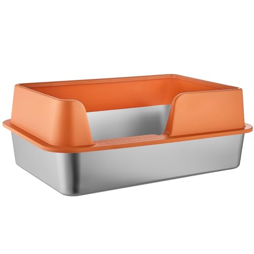 Meiliyizu Katzentoilette, Edelstahl-Katzentoilette, Geruchskontrolle, antihaftbeschichtet, glatte Oberfläche, Edelstahl-Katzentoilette, orange Meiliyizu Katzentoilette, Edelstahl-Katzentoilette, Geruchskontrolle, antihaftbeschichtet, glatte Oberfläche, Edelstahl-Katzentoilette, orange von Meiliyizu