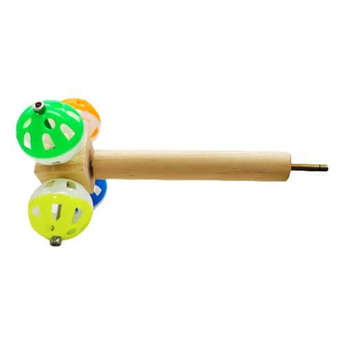 Vogelsitzstange aus Holz mit drehbaren Glocken, Ballkäfig, Übungsspielzeug für Papageien, Käfig, Unterhaltung, Aktivität, Spielzeug, Vogelstange Vogelsitzstange aus Holz mit drehbaren Glocken, Ballkäfig, Übungsspielzeug für Papageien, Käfig, Unterhaltung, Aktivität, Spielzeug, Vogelstange von Meiliyizu