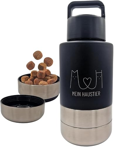 Mein Haustier TravelBuddy 3-in-1 Hundewasserflasche mit Napf für unterwegs - Auslaufsicher & Tragbar | Trinkbehälter für Welpen und Haustiere | Hundetrinkflaschen Reisen & Spazierengehen von Mein Haustier