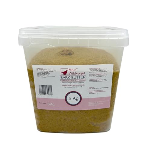 MeineHennen Bark-Butter Wildvogelfutter 5kg, streichzartes Fettfutter mit Erdnüssen & Saaten, Ganzjahresfutter für Meisen, Kleiber & Gartenvögel, im Vorratseimer MeineHennen Bark-Butter Wildvogelfutter 5kg, streichzartes Fettfutter mit Erdnüssen & Saaten, Ganzjahresfutter für Meisen, Kleiber & Gartenvögel, im Vorratseimer von Mein Wildvogel