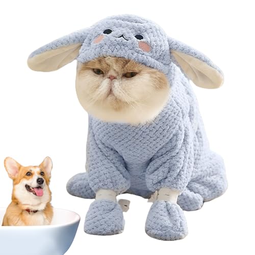 Meindin Hunde-Handtuch, Bademantel, schnell trocknend, saugfähig, Korallen-Fleece, Hunde-Trockentuch mit Reißverschluss-Design, Katzen-Bademäntel, Haustierkostüme für Familie, Freunde, Zuhause von Meindin