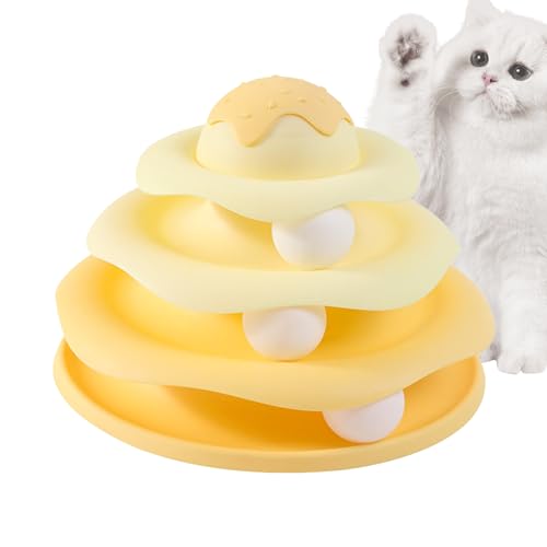 Meindin Katzenroller-Spielzeug, 3 Schichten, interaktives Spaß-Rollen-Trainingsgerät mit Eiscreme-Design, lustiges Katzenspielzeug für Indoor-Katzen, Erwachsene, Teaser-Katzenball-Spielzeug für Meindin Katzenroller-Spielzeug, 3 Schichten, interaktives Spaß-Rollen-Trainingsgerät mit Eiscreme-Design, lustiges Katzenspielzeug für Indoor-Katzen, Erwachsene, Teaser-Katzenball-Spielzeug für von Meindin