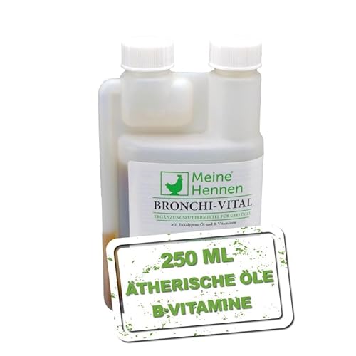 MeineHennen Bronchi-VITAL 250 ml, Ergänzungsfuttermittel mit Eukalyptus-Öl und B-Vitaminen für Hühner, Tauben und Wachteln. Für Ihr Geflügel zur Unterstütung der Atemwege bei Hühnern. von MeineHennen