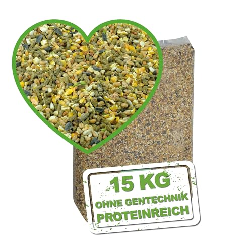 MeineHennen HENNEN VITAL EXZELLENT 15 kg, Premium Hühnerfutter und Wachtelfutter, Körnerfutter, Geflügelfutter, Hennenfutter, Alleinfutter für Hühner, Wachteln, Legehennen von Meine Hennen