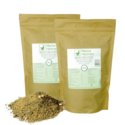 Meine Hennen Kräuter-Vital 2x400g - Natürliche Kräutermischung für Hühner & Wachteln - Ergänzungsfutter mit Oregano, Knoblauch, Thymian - Ohne Zusatzstoffe - Beschäftigung & Vitalität Meine Hennen Kräuter-Vital 2x400g - Natürliche Kräutermischung für Hühner & Wachteln - Ergänzungsfutter mit Oregano, Knoblauch, Thymian - Ohne Zusatzstoffe - Beschäftigung & Vitalität von Meine Hennen