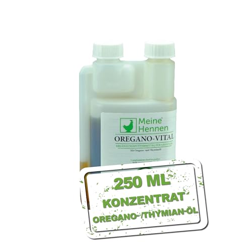MeineHennen Oregano Vital 250 ml, Oregano ÖL und Thymianöl Ergänzungsfuttermittel für Hühner, Tauben und Wachteln. Für Ihr Geflügel zur Unterstützung der Darmfunktion, sowie des Stoffwechsels MeineHennen Oregano Vital 250 ml, Oregano ÖL und Thymianöl Ergänzungsfuttermittel für Hühner, Tauben und Wachteln. Für Ihr Geflügel zur Unterstützung der Darmfunktion, sowie des Stoffwechsels von Meine Hennen