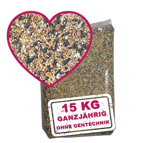 WILDVOGEL VITAL 15 kg. Premium Ganzjahresfutter für Wildvögel und Gartenvögel mit Erdnüssen und französischen Sonnenblumenkernen. OHNE GENTECHNIK! von Mein Wildvogel