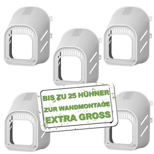 MeineHennen Legenest aus robustem Kunststoff zur Wandmontage, erschafft einen sicheren Brutort für Ihr Geflügel, 5 Stück, für bis zu 5 Hühner, 31L x 41B x 52H cm - Geflügelnest von MeineHennen