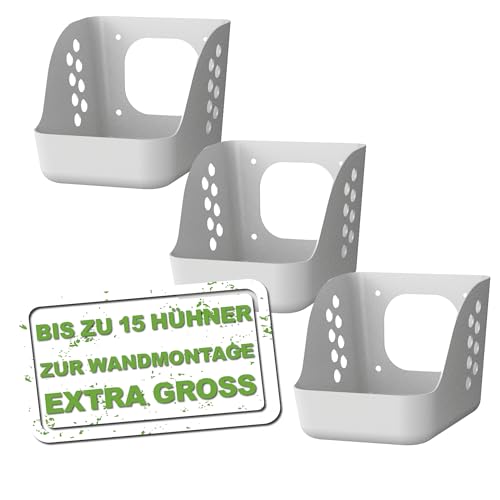 MeineHennen Legenester für Hühner in Grau- Basic Nest Mini- 3 Stück - Legenest für bis zu 5 Hühner zur Wandmontage - Hühnernest - Geflügelnest - Hühnerstall von MeineHennen