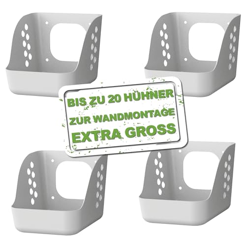 MeineHennen Legenester für Hühner in Grau- Basic Nest Mini- 4 Stück - Legenest für bis zu 5 Hühner zur Wandmontage - Hühnernest - Geflügelnest - Hühnerstall von MeineHennen