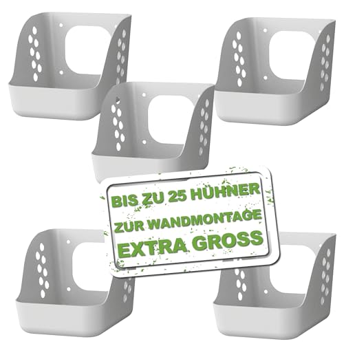 MeineHennen Legenester für Hühner in Grau- Basic Nest Mini- 5 Stück - Legenest für bis zu 5 Hühner zur Wandmontage - Hühnernest - Geflügelnest - Hühnerstall von MeineHennen