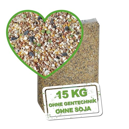 MeineHennen KÖRNER VITAL EXELLENT 15 kg. Premium Hühnerfutter, Wachtelfutter, Körnerfutter, Geflügelfutter und Hennenfutter. Alleinfutter für Hühner, Wachteln, Legehennen von Meine Hennen