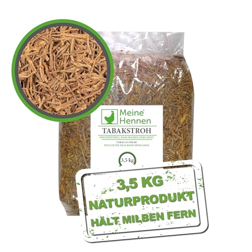 MeineHennen - Tabakstroh 3,5kg im Sack - Natürliches Einstreu für Hühnernester, zur Unterstützung bei einem Laus und Milbenbefall, ideal für Hühner, Wachten und anderes Geflügel MeineHennen - Tabakstroh 3,5kg im Sack - Natürliches Einstreu für Hühnernester, zur Unterstützung bei einem Laus und Milbenbefall, ideal für Hühner, Wachten und anderes Geflügel von MeineHennen