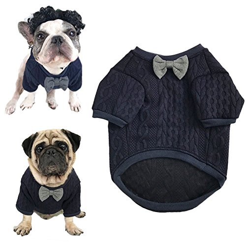 Meioro Hunde Fliege Pullover Haustier Kleidung Jacke Hunde Kleidung Cute Pet Kleidung Warm Dog Jumpers Katze Kleidung Welpen Französisch Bulldog Kleidung Mops Kleidung (M) von meioro