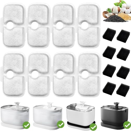8 Pack Cat Water Fountain Filter Replacement, Compatible PETLIBRO 2.5L/84oz Cat Water Fountain PLWF005/PLWF115, Cat Fountain Filters for Petlibro Water Filter Replacement with 8Pack Pre-Filter Sponges 8 Pack Cat Water Fountain Filter Replacement, Compatible PETLIBRO 2.5L/84oz Cat Water Fountain PLWF005/PLWF115, Cat Fountain Filters for Petlibro Water Filter Replacement with 8Pack Pre-Filter Sponges von Meiqils