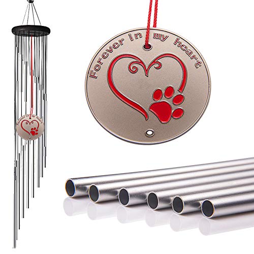 Meiyaa Gedenkspiel für Haustiere, Aluminiumröhren, Windspiel mit Metallgussanhänger, für Hunde/Katzen, Geschenk für Haus/Garten (B) von Meiyaa