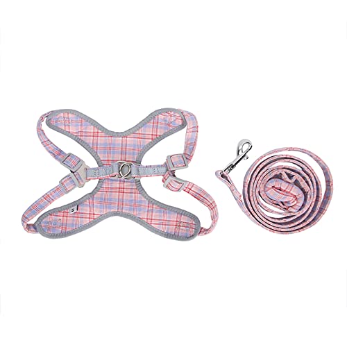 Meiyya Pet Harness Leash Set, Pet verstellbare Harness Leine Pet Brusthalsband für Haustiere Reflektierendes Training Gute Haltbarkeit(Rosenrot, XXS) von Meiyya