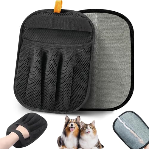 Mejreiik Tierhaarentfernungshandschuh für Katzen & Hunde, 2025 neu verbesserte fünf-Finger-Elektrostatische Tierhaar-Handschuhe, wiederverwendbares Tierhaarentferner-Werkzeug für Kleidung, Couch von Mejreiik