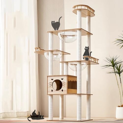 Katzenturm, Holz, groß, stationär, stilvoll, große Katze, schlank, mehrere Katzen, mit Aussichtsplattform, Spielplatz, Erwachsene Katzen, Höhe 180 cm, stabil, Katzenturm, mittlere Größe Katzenturm, Holz, groß, stationär, stilvoll, große Katze, schlank, mehrere Katzen, mit Aussichtsplattform, Spielplatz, Erwachsene Katzen, Höhe 180 cm, stabil, Katzenturm, mittlere Größe von Mekidulu