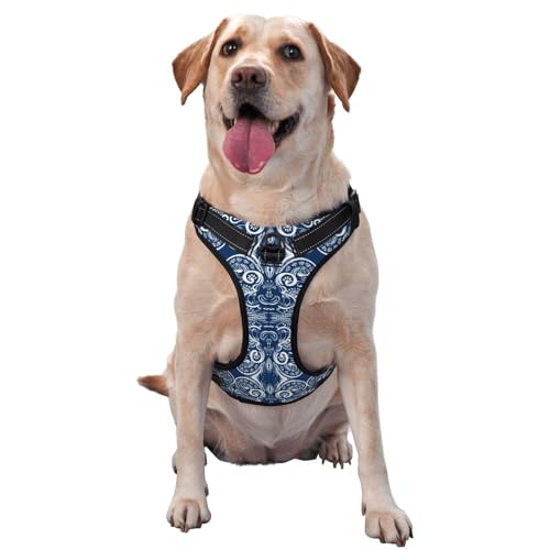 Blue Tiles Hundegeschirr ohne Ziehen für große Hunde Hundeleine ohne Ziehen, verstellbares Hundegeschirr für große Hunde, reflektierendes Hundewestengeschirr, Hundegeschirr zum einfachen Gehen für mi Blue Tiles Hundegeschirr ohne Ziehen für große Hunde Hundeleine ohne Ziehen, verstellbares Hundegeschirr für große Hunde, reflektierendes Hundewestengeschirr, Hundegeschirr zum einfachen Gehen für mi von Melbrakin