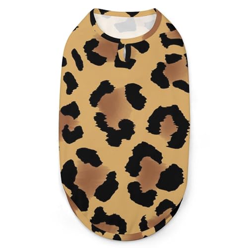 Coole Hunde-Shirts mit Leopardenmuster, Bedruckte Kleidung für Welpen, atmungsaktives Hunde-Outfit, weiches Hunde-Sweatshirt für Hunde und Katzen von Melbrakin