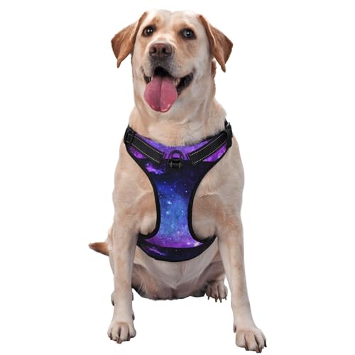 Galaxy No-Pull-Hundegeschirr für große Hunde, No-Pull-Hundeleine, verstellbares großes Hundegeschirr, reflektierendes Hundewestengeschirr, Easy-Walk-Hundegeschirr für mittelgroße Hunde, No-Pull-Haust Galaxy No-Pull-Hundegeschirr für große Hunde, No-Pull-Hundeleine, verstellbares großes Hundegeschirr, reflektierendes Hundewestengeschirr, Easy-Walk-Hundegeschirr für mittelgroße Hunde, No-Pull-Haust von Melbrakin