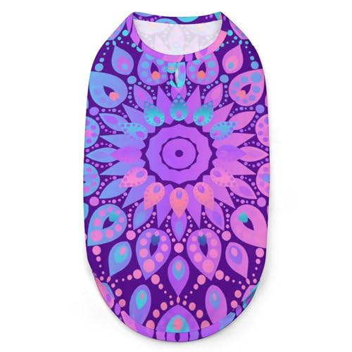 Hunde-Shirts, Bedruckte Kleidung für Haustiere mit Mandala, helle Haustier-T-Shirts, Coole Welpen-Shirts, atmungsaktives Hunde-Outfit, Hunde-Sweatshirt für Haustiere, Hunde, Katzen, Haustiere Hunde-Shirts, Bedruckte Kleidung für Haustiere mit Mandala, helle Haustier-T-Shirts, Coole Welpen-Shirts, atmungsaktives Hunde-Outfit, Hunde-Sweatshirt für Haustiere, Hunde, Katzen, Haustiere von Melbrakin