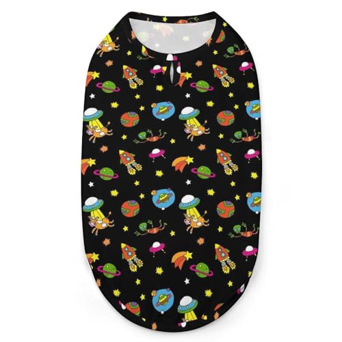 Hunde-Shirts, Bedruckte Kleidung für Haustiere mit Weltraum-Alien-Haustier-T-Shirts, Coole Welpen-Shirts, atmungsaktives Hunde-Outfit, Hunde-Sweatshirt für Haustiere, Hunde, Katzen, Haustiere Hunde-Shirts, Bedruckte Kleidung für Haustiere mit Weltraum-Alien-Haustier-T-Shirts, Coole Welpen-Shirts, atmungsaktives Hunde-Outfit, Hunde-Sweatshirt für Haustiere, Hunde, Katzen, Haustiere von Melbrakin