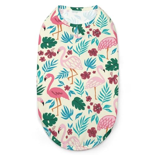 Hunde-Shirts mit Flamingo-Vogel und tropischen Blumen, Bedruckte Kleidung für Haustiere, Welpen-Shirts, atmungsaktives Hunde-Outfit, weiches Hunde-Sweatshirt für Hunde und Katzen Hunde-Shirts mit Flamingo-Vogel und tropischen Blumen, Bedruckte Kleidung für Haustiere, Welpen-Shirts, atmungsaktives Hunde-Outfit, weiches Hunde-Sweatshirt für Hunde und Katzen von Melbrakin