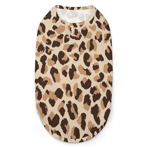Hunde-Shirts mit Leopardenmuster, Bedruckte Kleidung für Welpen, atmungsaktives Hunde-Outfit, weiches Hunde-Sweatshirt für Hunde und Katzen von Melbrakin