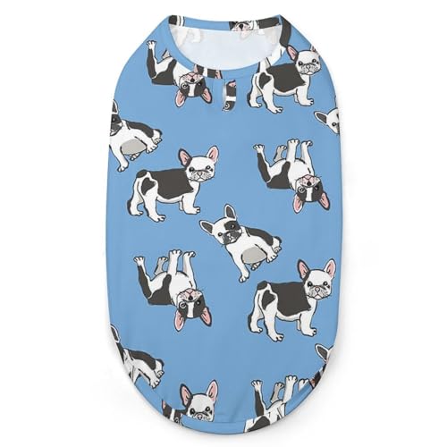 Lustige Bulldoggen-Hunde-Shirts, Bedruckte Kleidung für Haustiere, Welpen-Shirts, atmungsaktives Hunde-Outfit, weiches Hunde-Sweatshirt für Hunde und Katzen von Melbrakin