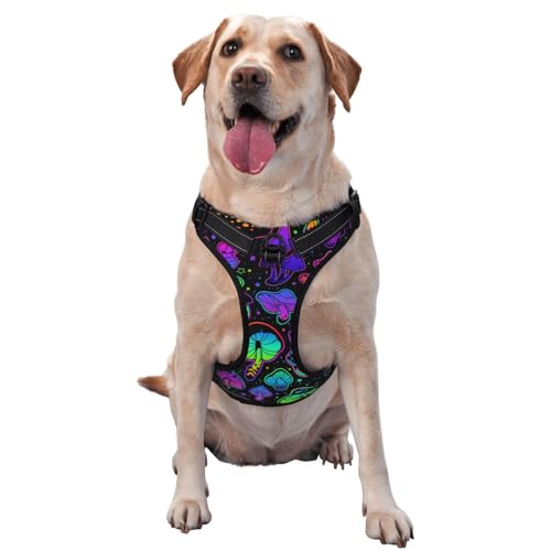 Magic Purple Mushrooms Trippy No-Pull-Hundegeschirr für große Hunde No-Pull-Hundeleine, verstellbares großes Hundegeschirr, reflektierendes Hundewestengeschirr, Easy-Walk-Hundegeschirr für mittelgroß Magic Purple Mushrooms Trippy No-Pull-Hundegeschirr für große Hunde No-Pull-Hundeleine, verstellbares großes Hundegeschirr, reflektierendes Hundewestengeschirr, Easy-Walk-Hundegeschirr für mittelgroß von Melbrakin