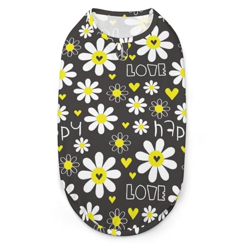 Marguerite Gänseblümchen-Blumen-Hunde-Shirts, Bedruckte Kleidung für Haustiere, Welpen-Shirts, atmungsaktives Hunde-Outfit, weiches Hunde-Sweatshirt für Haustiere, Hunde und Katzen Marguerite Gänseblümchen-Blumen-Hunde-Shirts, Bedruckte Kleidung für Haustiere, Welpen-Shirts, atmungsaktives Hunde-Outfit, weiches Hunde-Sweatshirt für Haustiere, Hunde und Katzen von Melbrakin