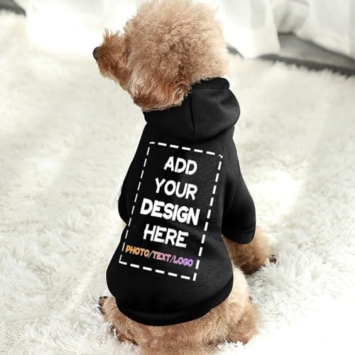 Personalisiertes Haustier-Sweatshirt mit Namen und Fototext, individuelles Hunde-Sweatshirt, personalisierter Pullover, Kapuzenpullover für Hunde und Katzen, Welpen, personalisierte Haustiergeschenke von Melbrakin
