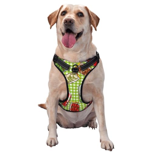 Pickles Cucumber Mushroom Hundegeschirr ohne Ziehen für große Hunde, Hundeleine ohne Ziehen, verstellbares Hundegeschirr für große Hunde, reflektierendes Hundewestengeschirr, Hundegeschirr zum einfac Pickles Cucumber Mushroom Hundegeschirr ohne Ziehen für große Hunde, Hundeleine ohne Ziehen, verstellbares Hundegeschirr für große Hunde, reflektierendes Hundewestengeschirr, Hundegeschirr zum einfac von Melbrakin